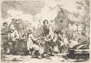 Village Market Place, 18th century by Jean Baptiste Marie Pierre