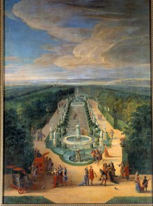 View of the grove of the Galerie des Antiques in the gardens of Versailles. Painting by Jean-Baptiste Martin (the Elder) (1659-1735) Around 1688. Versailles, musee du chateau by Jean Baptiste Martin