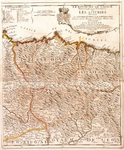 Map of Asturias (Spain) by Jean Baptiste Nolin