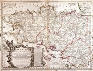 Map of Brittany by Jean Baptiste Nolin