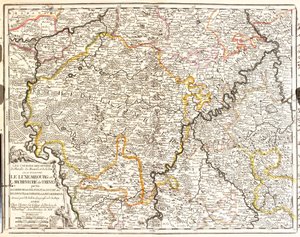 Map of Luxembourg and Diocese of Treves (Germany) by Jean Baptiste Nolin