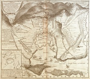 Map of Toulon (France) by Jean Baptiste Nolin