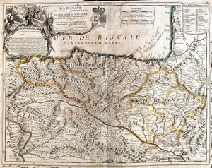 Map of the Biscay Province (Spain) and the Kingdom of Navarre (France) by Jean Baptiste Nolin