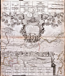 Map of the Canal du Midi, with Its Aqueducts by Jean Baptiste Nolin