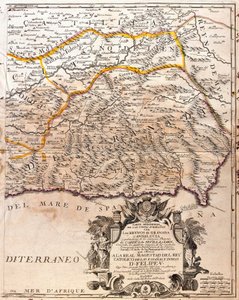 Map of the Granada Province (Spain) by Jean Baptiste Nolin
