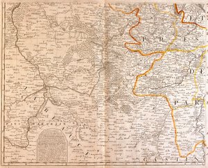 Map of the South West of Île-de-France by Jean Baptiste Nolin