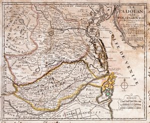Map of the Area of Padua and Polesine (Italy) by Jean Baptiste Nolin