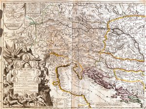Map of the course of the Danube River in Germany