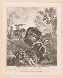 Carriage with Horses Falls into the Water