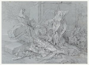 Still-life with Fish and Parrot, 1740