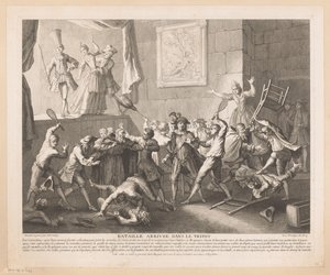 Fight in a Theater (Scenes from the Roman Comique by Scarron) by Jean Baptiste Oudry