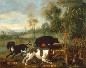 Gredinet, Little Girl and Charlotte, Three Spaniels of Lou