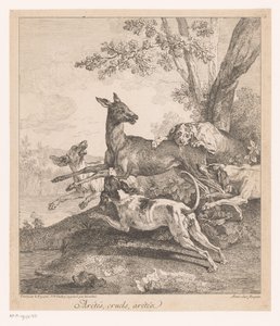 Deer Attacked by Hunting Dogs by Jean Baptiste Oudry