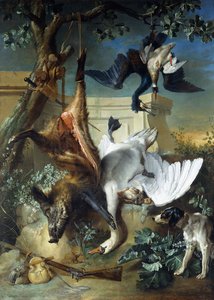 A Hunting Dog Guarding Dead Game