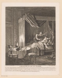 Man Wakes Up by Chamber Pot Emptied Over Him (The Adventure of the Chamber Pot) (Scenes from the Roman Comique by Scarron) by Jean Baptiste Oudry