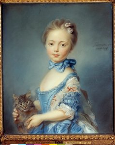Portrait of the Young Girl with a Cat by Jean Baptiste Perronneau