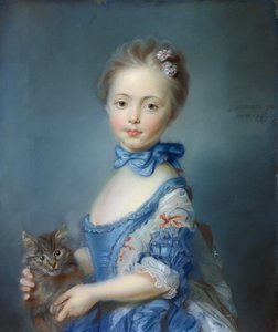 Portrait of the young girl with a cat