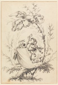 Design for Title Page, Cahier des Parasols Chinois by Jean Baptiste Pillement