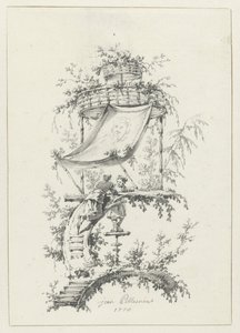 Ornamental Composition in Chinoiserie Style for Deuxième Cahier de six Baraques Chinoises (series title) by Jean Baptiste Pillement