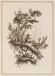 Plate 9, "Suite of Twelve Fishermen and Hunters" by Jean Baptiste Pillement