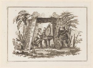 Women Looking in Mirror, from "Nouveau Cahier de Six Feuilles De Différents Sujets Chinois Historiés"