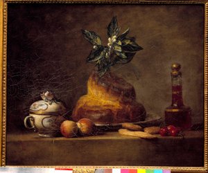 Bun or dessert. Painting by Jean Simeon Chardin (1699-1779)