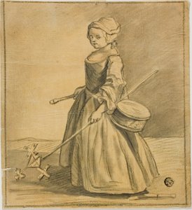 Girl Playing with Drum by Jean Baptiste Simeon Chardin