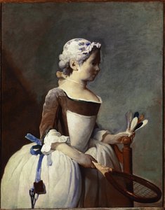 Girl with Racket and Shuttlecock by Jean Baptiste Simeon Chardin