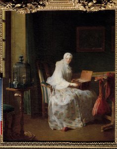 The Serinette or Lady Varying Her Amusements by Jean Baptiste Simeon Chardin