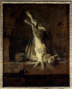 The Dead Rabbit and Hunting Gear by Jean Baptiste Simeon Chardin