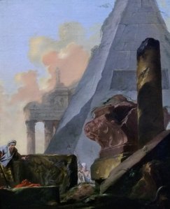 Ruins with Pyramid by Jean Barbault
