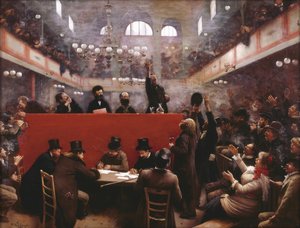 At the Graffard Meeting Hall by Jean Beraud
