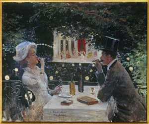 Dinner at the Ambassadors. Painting by Jean Beraud (1849-1935) by Jean Beraud
