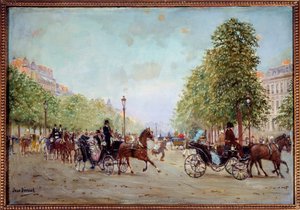 La promenade aux Champs-Elysees. Painting by Jean Beraud (1849-1935) 19th century. Paris, Musee Carnavalet by Jean Beraud
