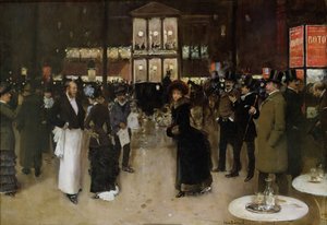 The Boulevard Montmartre, Night, in Front of the Theatre of Varieties, ca 1885
