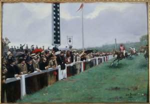 Races at Longchamp; the finish by Jean Beraud