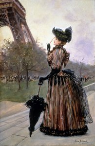 Woman in Front of the Eiffel Tower by Jean Beraud