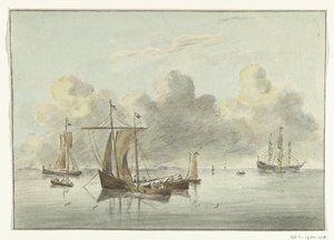 Boats in still water by Jean Bernard