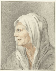 Head of an Old Woman with Headscarf, in Profile to the Left