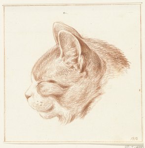 Head of a Cat, Facing Left by Jean Bernard