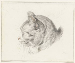 Head of a Cat, Facing Left by Jean Bernard