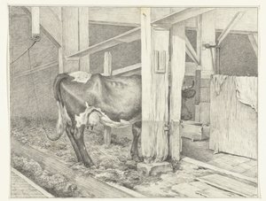 Standing Cow in a Stable, Facing Right by Jean Bernard
