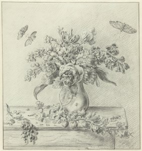 Still Life with Flower Arrangement, Fruits, and Insects