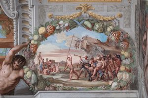 One of the forty-one panels with scenes which narrate the events of Bacchus