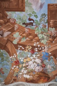 Wine Shoots, Grapes, Flowers and a Squirrel (detail)