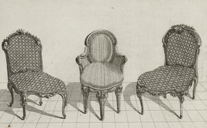 Chaise de Canne, Fauteuil en Cabriolet, Chaise de Canne, published mid-1770s by Jean Charles (after) Delafosse