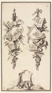 A Pair of Trophies Referring to the Crafts of the Cabinet Maker and the Carpenter by Jean Charles Delafosse
