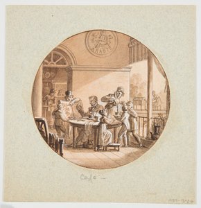 Design for a Painted Porcelain Plate, Coffee from the Dessert Service