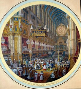 The coronation of Charles X in the Cathedral of Reims, 28 May 1825 (Watercolor by Jean Charles Develly, 1825) by Jean Charles Develly