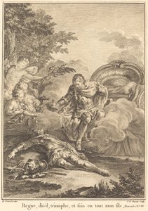 Reign, he said, triumph, and be in all my son by Jean Charles Levasseur after Hubert François Gravelot